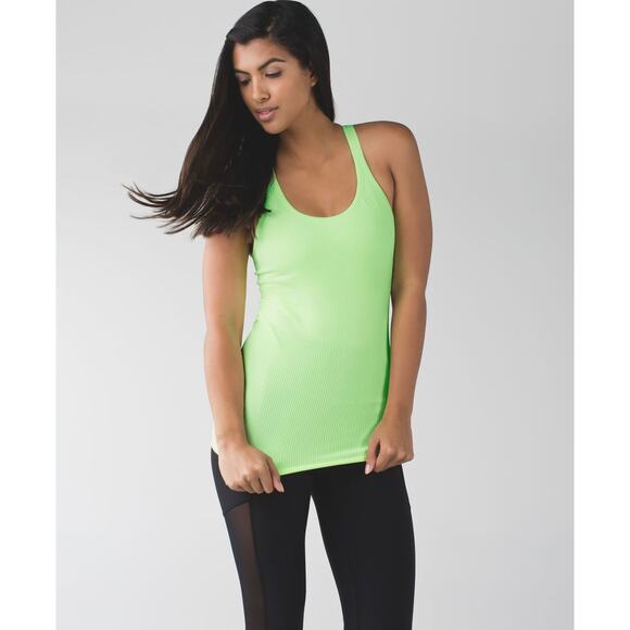 Lululemon Ebb To Street Tank Heathered Clear Mint Ribbed Seamless Racerback Top - Picture 9 of 13